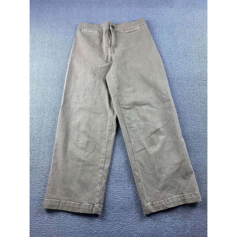 Madewell Chino Pants Women P26 Brown Emmett Wide-Leg Crop Cotton Workwear Office